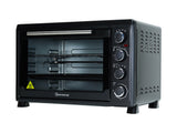 Minibackofen 45L mit Drehspieß & Umluft, 2000W, Hähnchengrill, Backen, Grillen & Pizza, Mini Backofen 45 Liter, 60 Min Timer, inkl. Zubehör