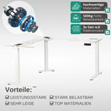 Eckschreibtisch Gestell LIFT L7, stufenlos verstellbar in Höhe, Breite und Winkel, 3 Motoren, elektrisch