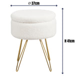 Sitzhocker mit Stauraum CANNES Sherpa oder Samtbezug