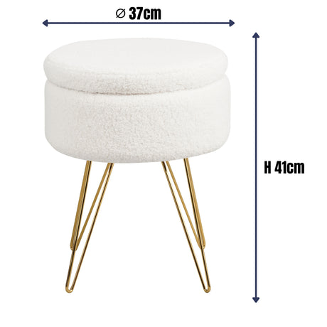 Sitzhocker mit Stauraum CANNES Sherpa oder Samtbezug