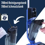 W2 Akku Wischsauger | Nass Trockensauger | Waschsauger kabellos | Staubsauger Saugwischer | 0,5h Laufzeit | Zubehör HEPA-Filter, Ladestation