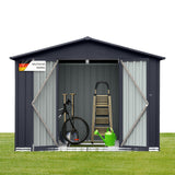 Albatros Profi Gerätehaus XL – verzinktes Metall in Anthrazit (RAL 7016) | 241x171x192cm