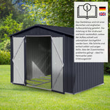 Albatros Profi Gerätehaus XL – verzinktes Metall in Anthrazit (RAL 7016) | 241x171x192cm