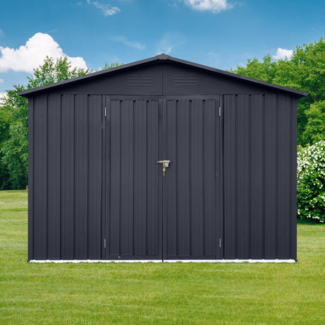 Albatros Profi Gerätehaus XL – verzinktes Metall in Anthrazit (RAL 7016) | 241x171x192cm