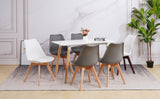 ALBATROS skandinavischer Esszimmerstuhl AARHUS| 4er Set | Grau, Beige | Kunstleder Bezug