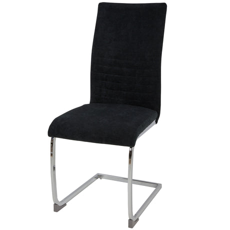 ALBATROS Freischwinger Designerstuhl LUGANO | 4er Set | Schwarz, Grau | Stoff Bezug