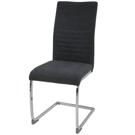 ALBATROS Freischwinger Designerstuhl LUGANO | 4er Set | Schwarz, Grau | Stoff Bezug