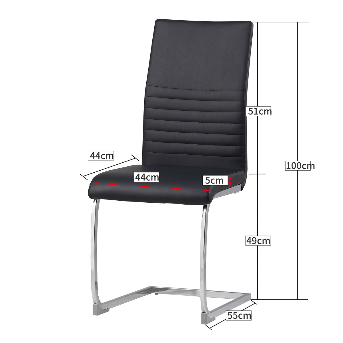 ALBATROS Freischwinger Designerstuhl BURANO | 4er Set | Schwarz, Grau, Beige, Braun, Weiß | Kunstleder Bezug