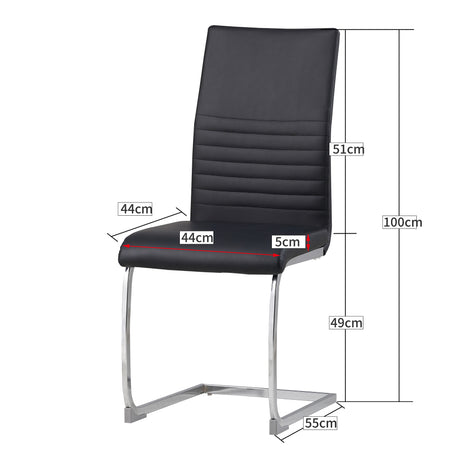 ALBATROS Freischwinger Designerstuhl BURANO | 4er Set | Schwarz, Grau, Beige, Braun, Weiß | Kunstleder Bezug