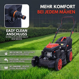Rasenmäher Benzin mit Antrieb BR532 – 7,0PS (5,1kW) 224ccm mit Antrieb, 53cm Schnittbreite, Mulchen, Schnitthöhenverstellung, Easy Clean Anschluss, Große Räder, 60L Korb