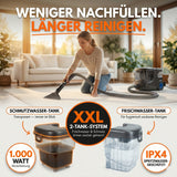 Waschsauger HYDRO 9000 MAX, Teppichreiniger & Polsterreiniger mit Dampffunktion