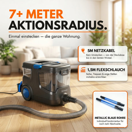 Waschsauger HYDRO 9000 MAX, Teppichreiniger & Polsterreiniger mit Dampffunktion