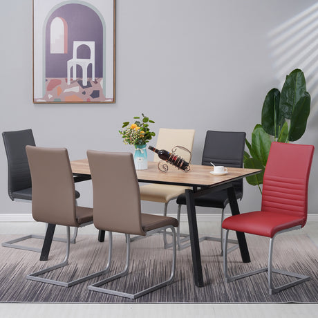 ALBATROS Freischwinger Designerstuhl MURANO | 4er Set | Schwarz, Grau, Beige, Braun, Weiß | Kunstleder Bezug