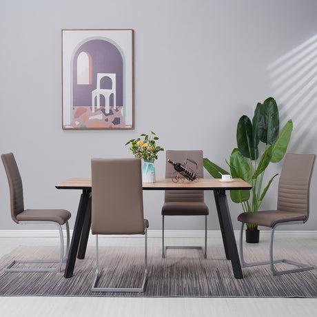 ALBATROS Freischwinger Designerstuhl MURANO | 4er Set | Schwarz, Grau, Beige, Braun, Weiß | Kunstleder Bezug